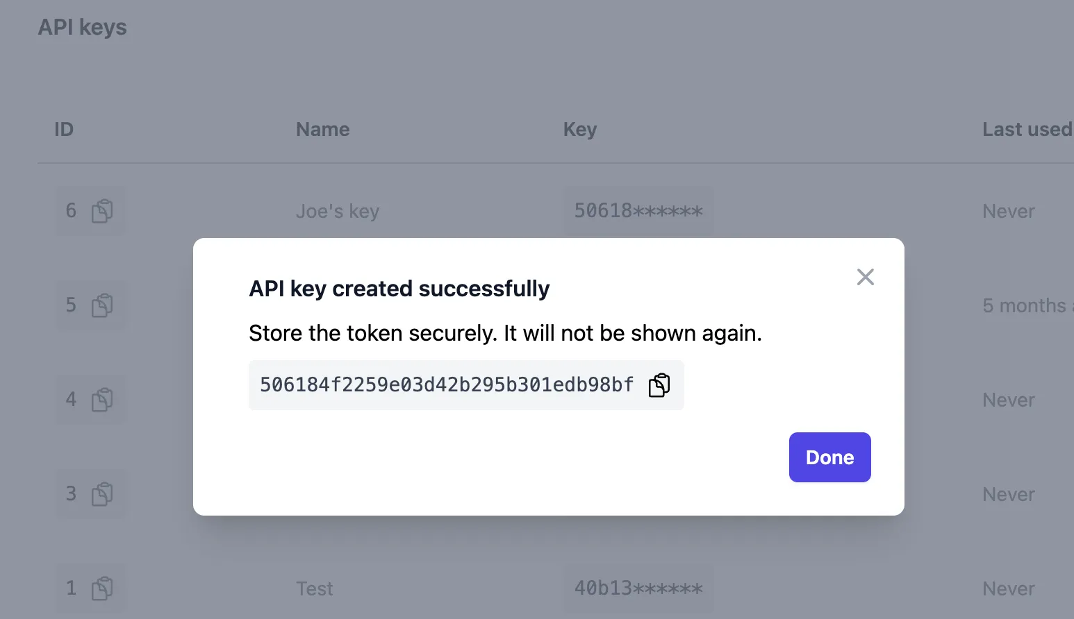 API key